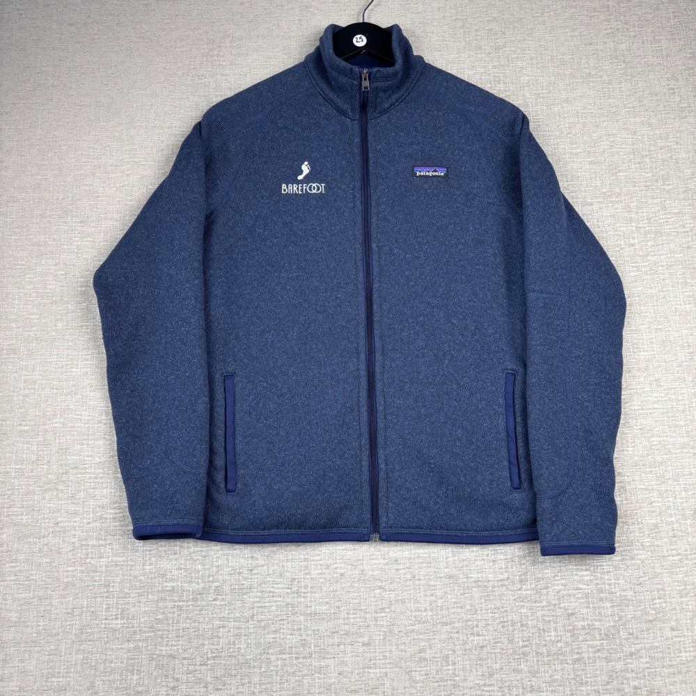 Patagonia Better Sweater Full Zip Jacket Mens Medium Blue Barefoot Fleece Logo